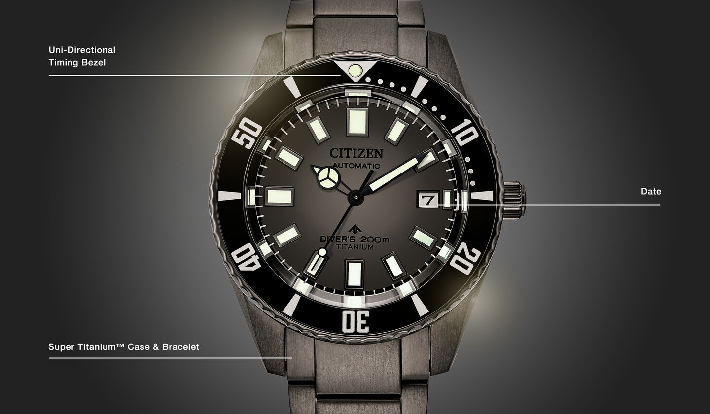 Watch diagram showing features of Men's Promaster Fujitsubo model NB6025-59H Watch diagram showing features of Men's Promaster Fujitsubo model NB6025-59H