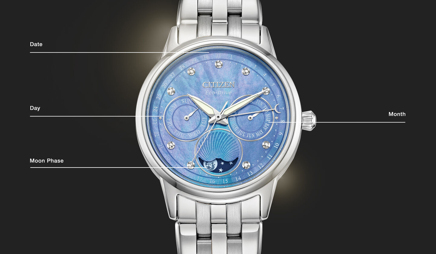 Watch diagram showing features of Women's Calendrier model FD0000-52N Watch diagram showing features of Women's Calendrier model FD0000-52N
