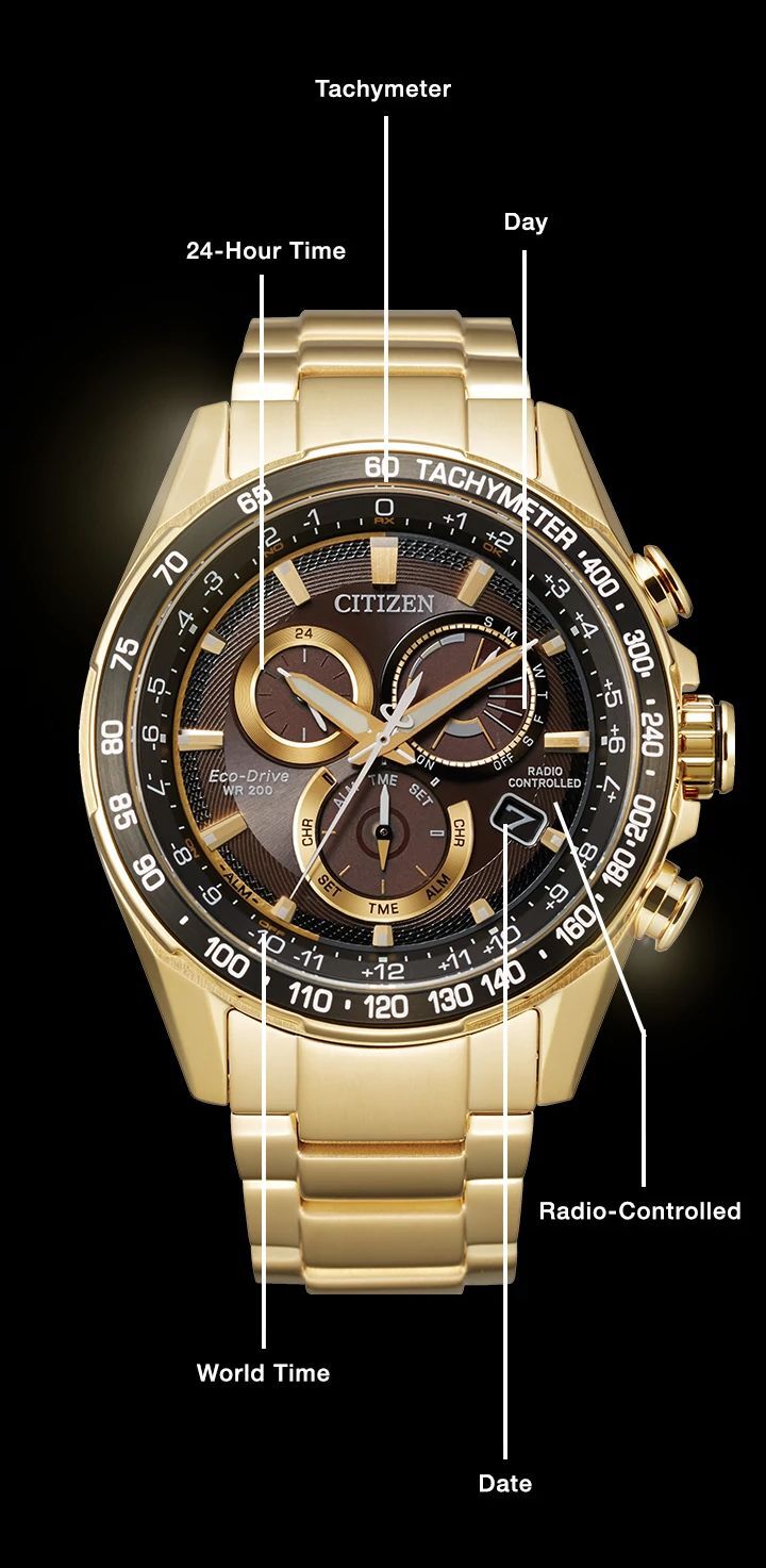 Watch diagram showing features of Men's PCAT model CB5912-50E Watch diagram showing features of Men's PCAT model CB5912-50E