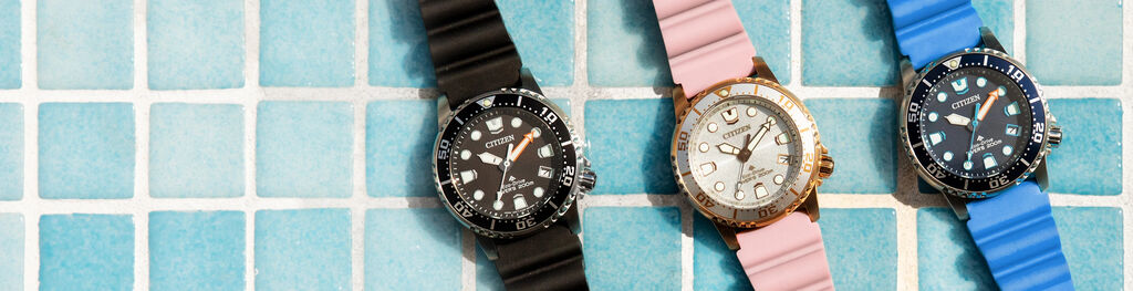 Shop Women's Promaster watches. Banner image featuring model EO2023-00A, EO2020-08E, EO2028-06L.