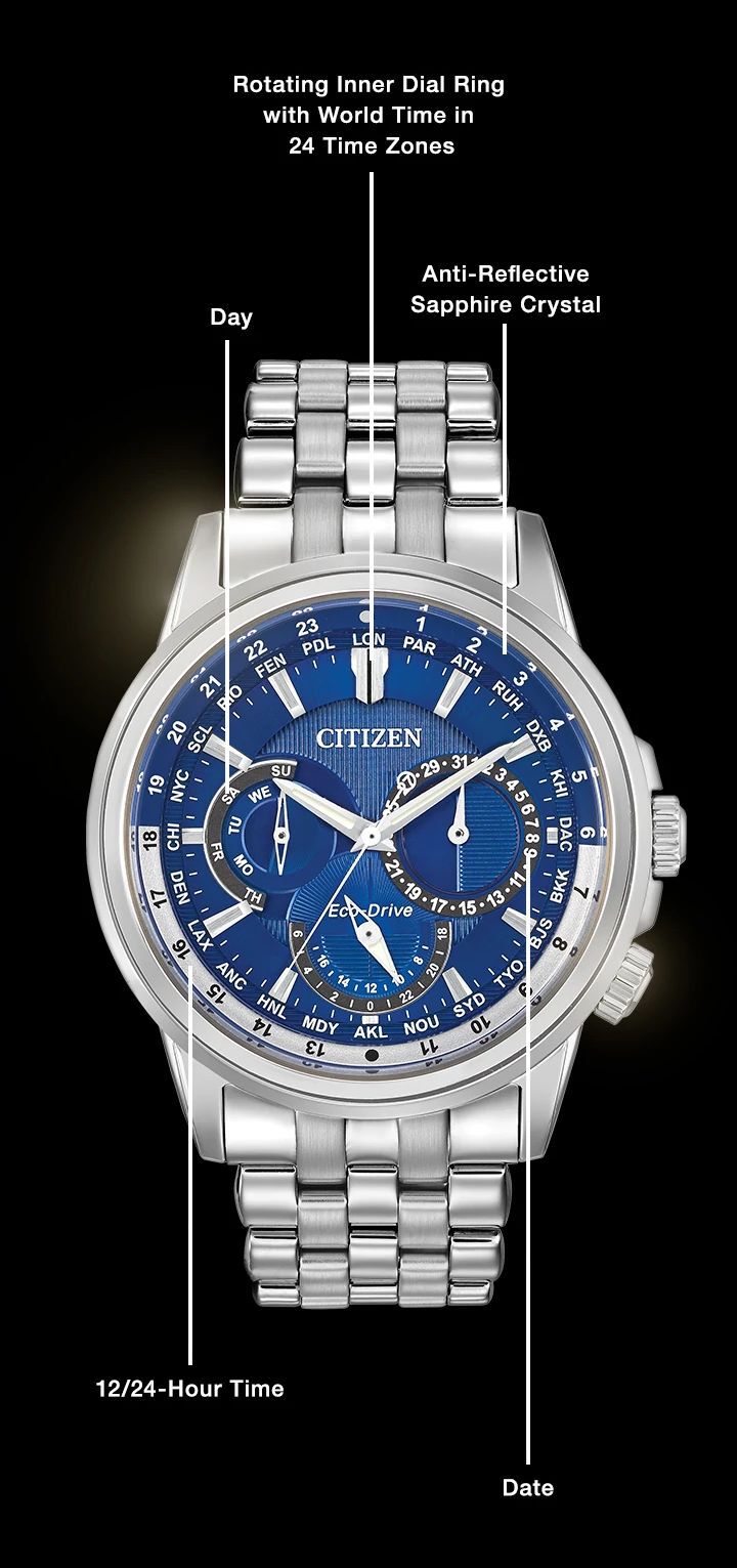 Watch diagram showing features of Men's Calendrier model BU2021-51L Watch diagram showing features of Men's Calendrier model BU2021-51L