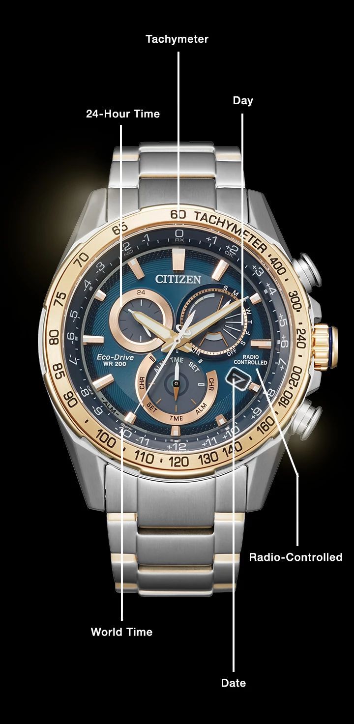 Watch diagram showing features of Men's PCAT model CB5916-59L Watch diagram showing features of Men's PCAT model CB5916-59L
