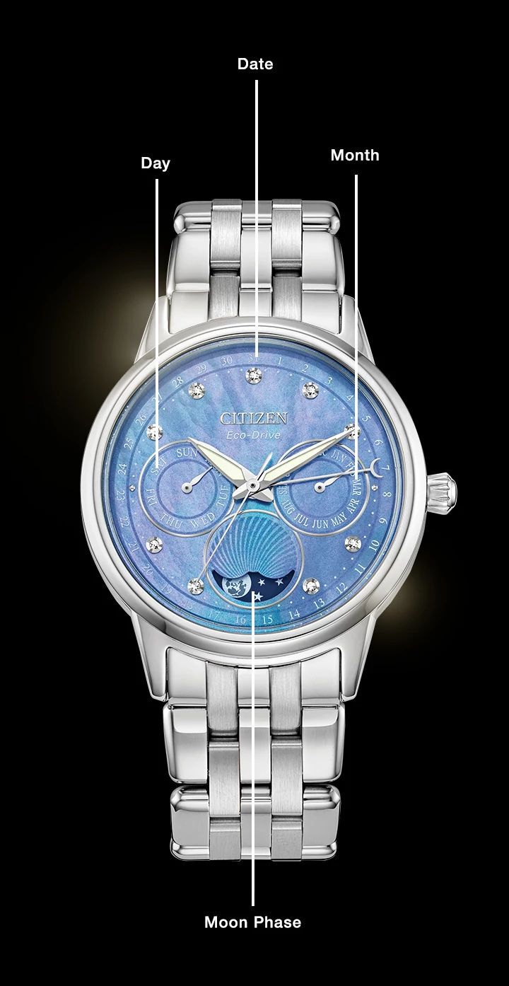 Watch diagram showing features of Women's Calendrier model FD0000-52N Watch diagram showing features of Women's Calendrier model FD0000-52N