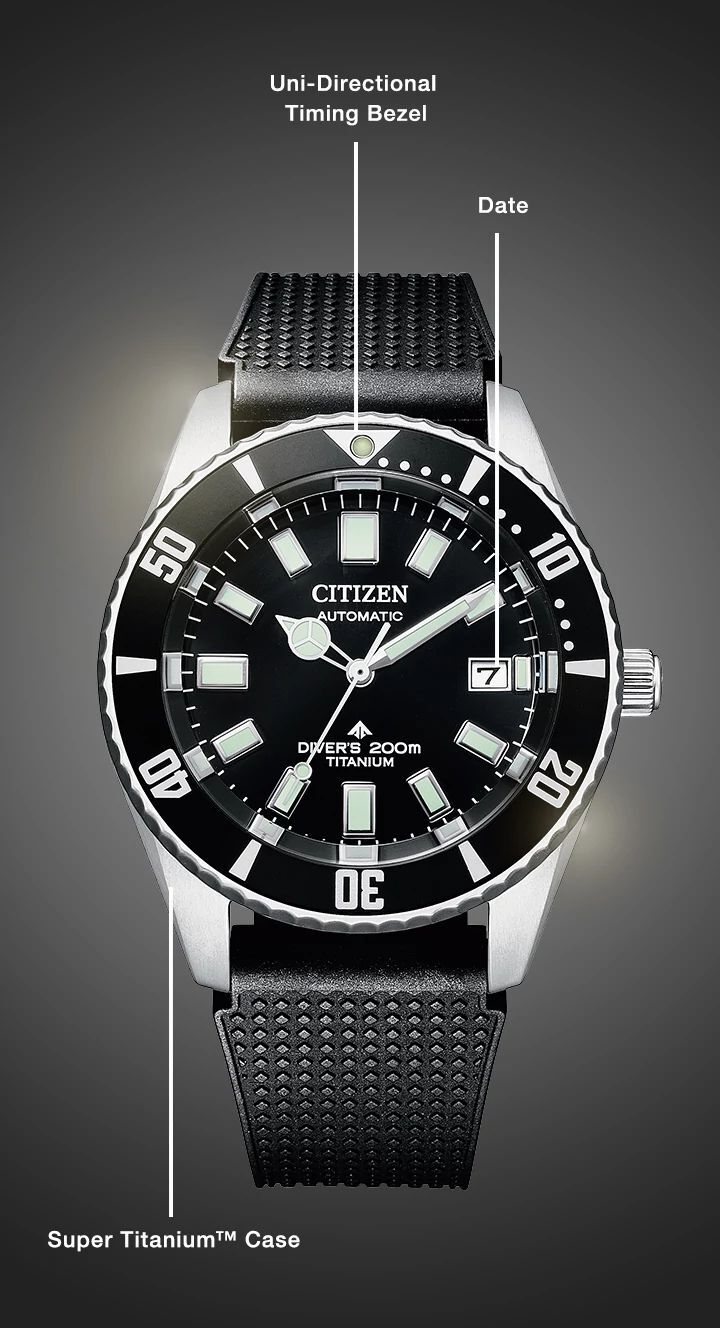 Watch diagram showing features of Men's Promaster Fujitsubo model NB6021-17E Watch diagram showing features of Men's Promaster Fujitsubo model NB6021-17E